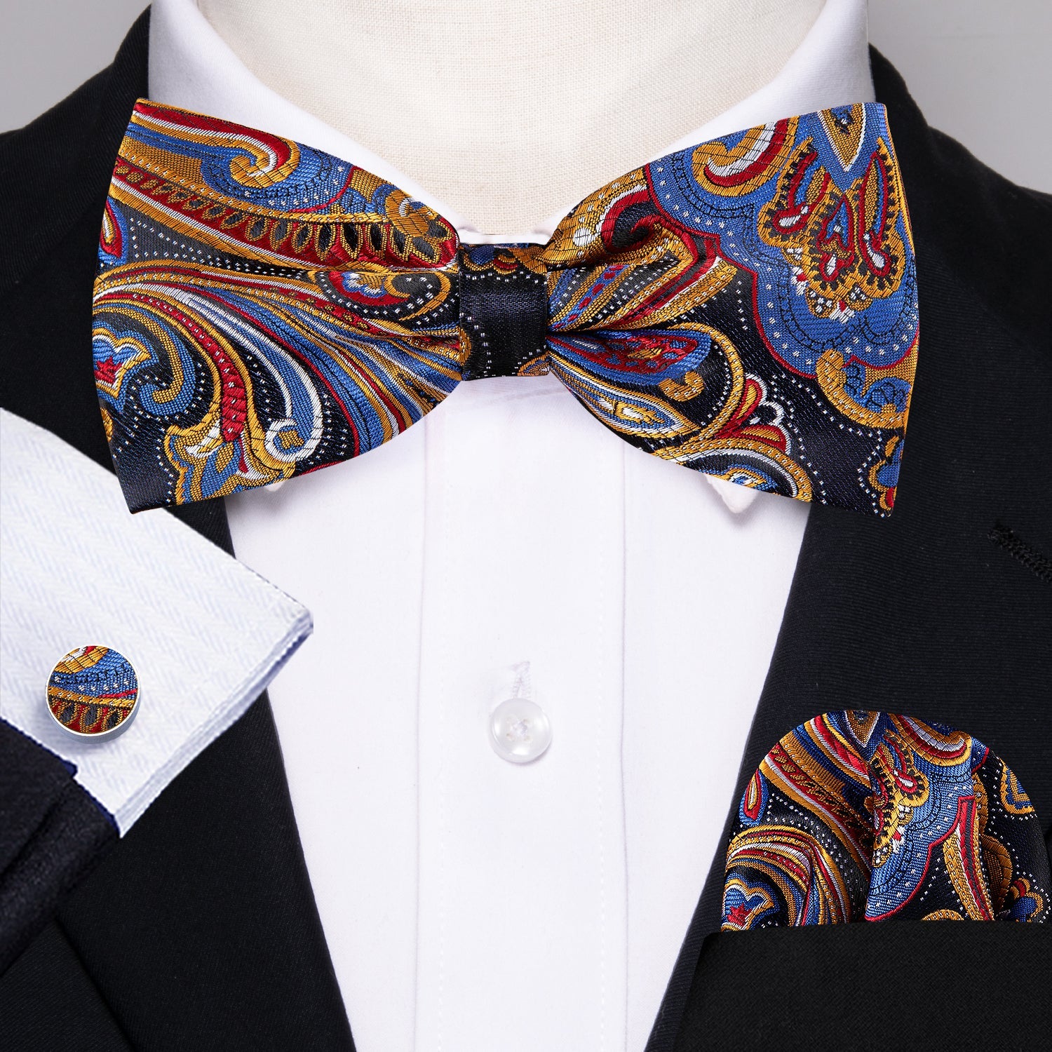 GentCrest Blue Paisley Bowtie Set - Image 3