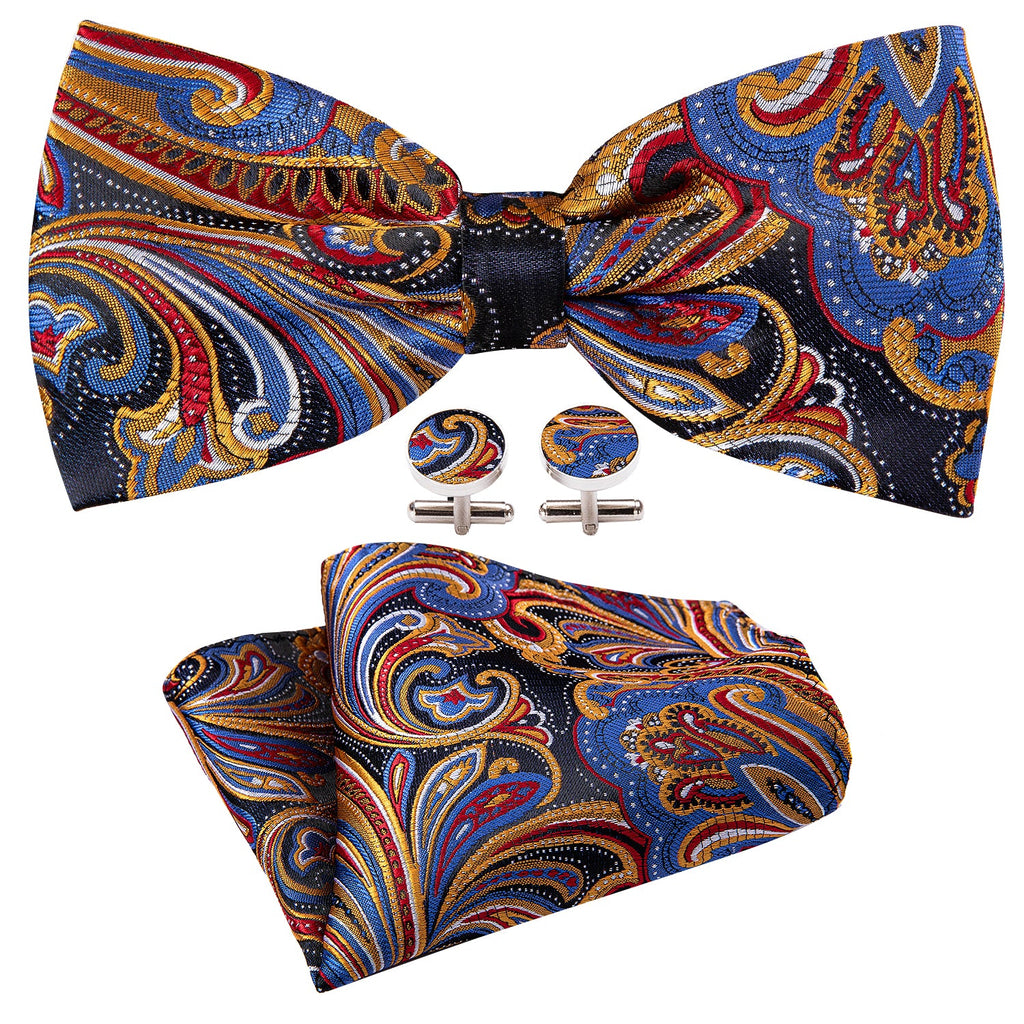 GentCrest Blue Paisley Bowtie Set - Image 2