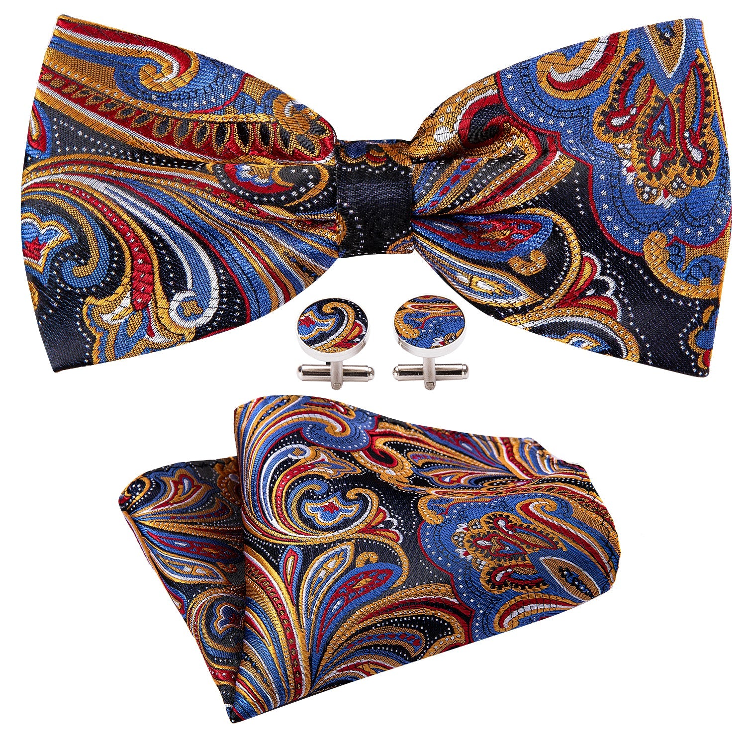 GentCrest Blue Paisley Bowtie Set - Image 2