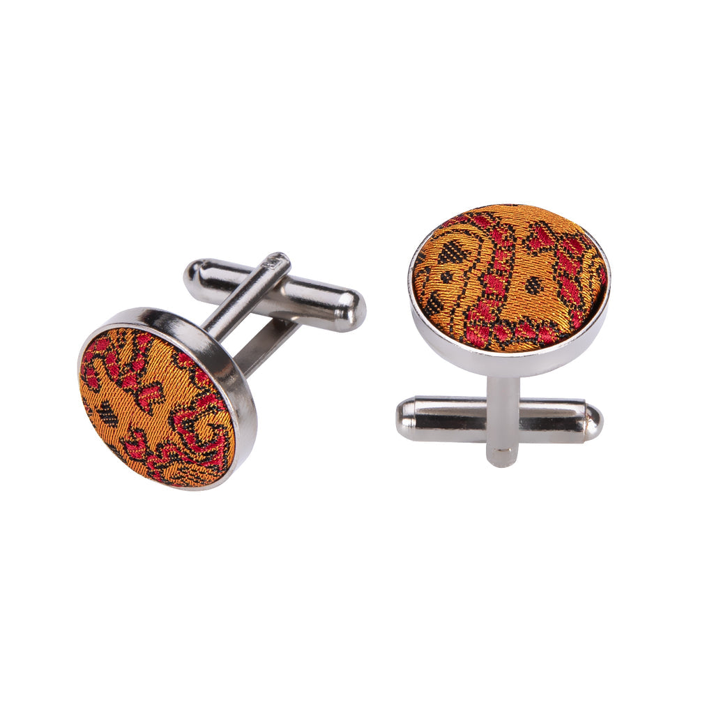 Orange Paisley Bow Tie Set - GentCrest - View 7