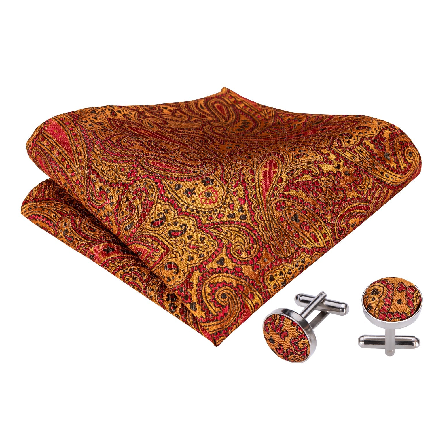GentCrest Orange Paisley Bowtie Set - Image 6