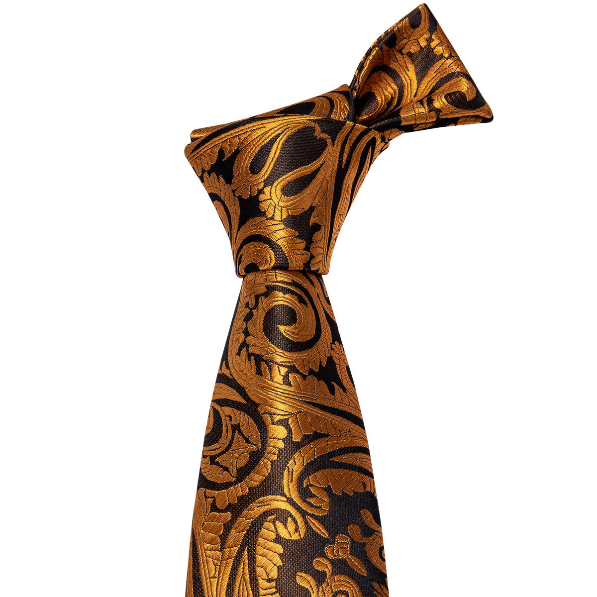 Golden Paisley Silk Tie Set - GentCrest - View 3