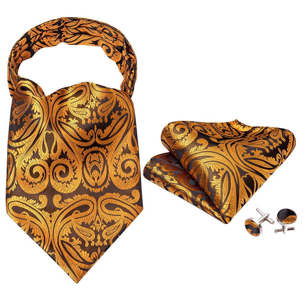 Golden Paisley Ascot Set - GentCrest - View 6