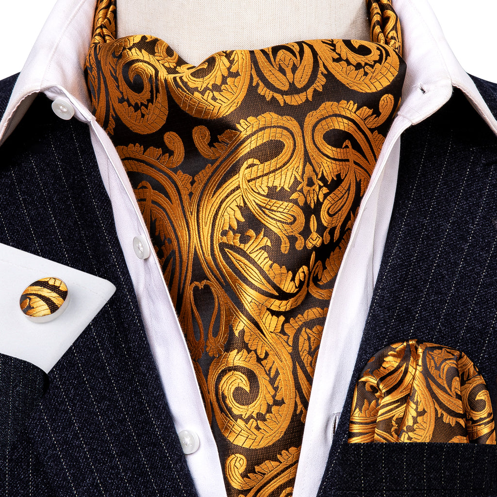Golden Paisley Ascot Set - GentCrest - View 4