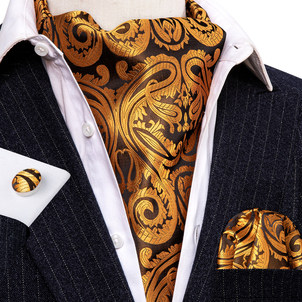 Golden Paisley Ascot Set - GentCrest - View 3