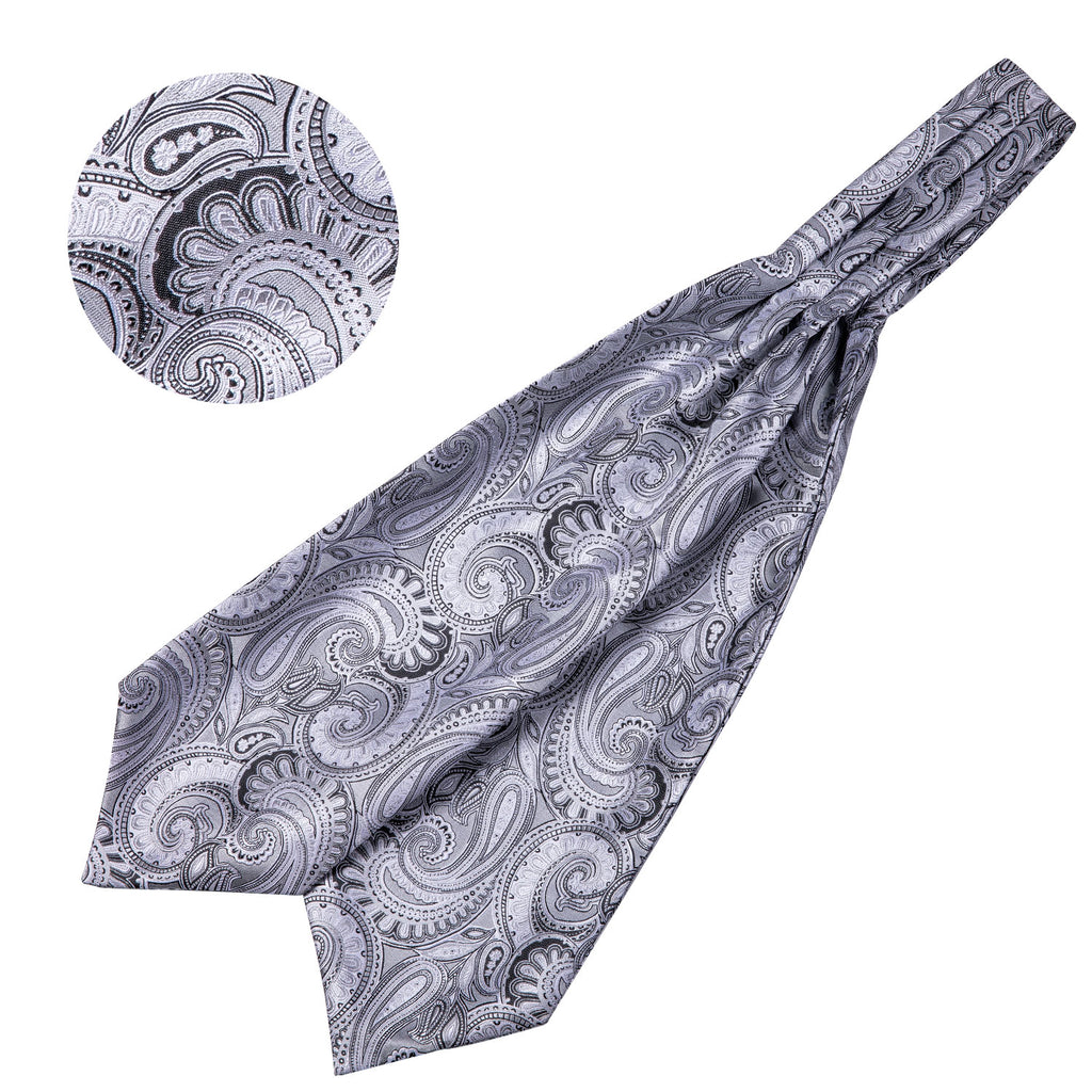 Silver Floral Ascot Set - GentCrest - View 5