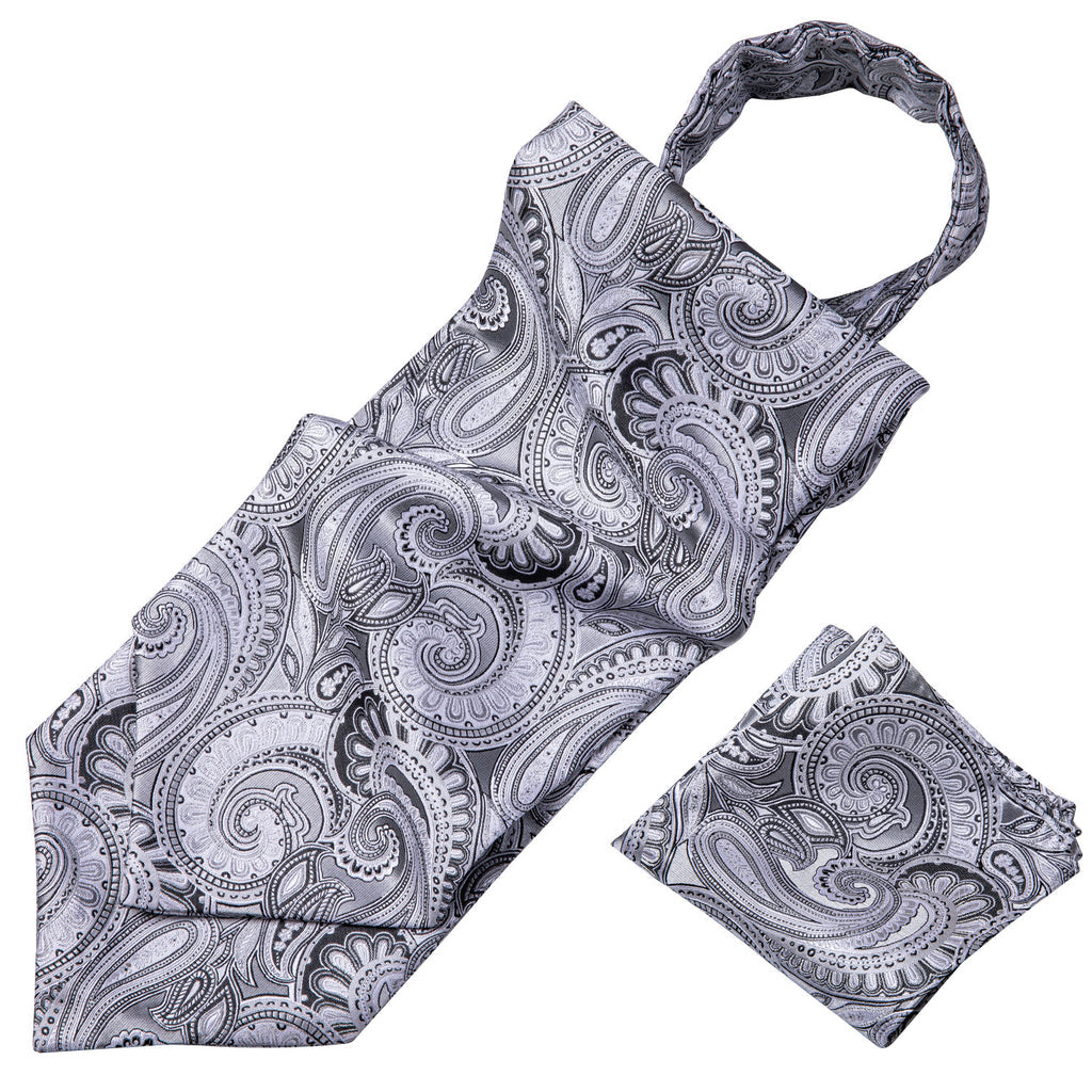 Silver Floral Ascot Set - GentCrest - View 6