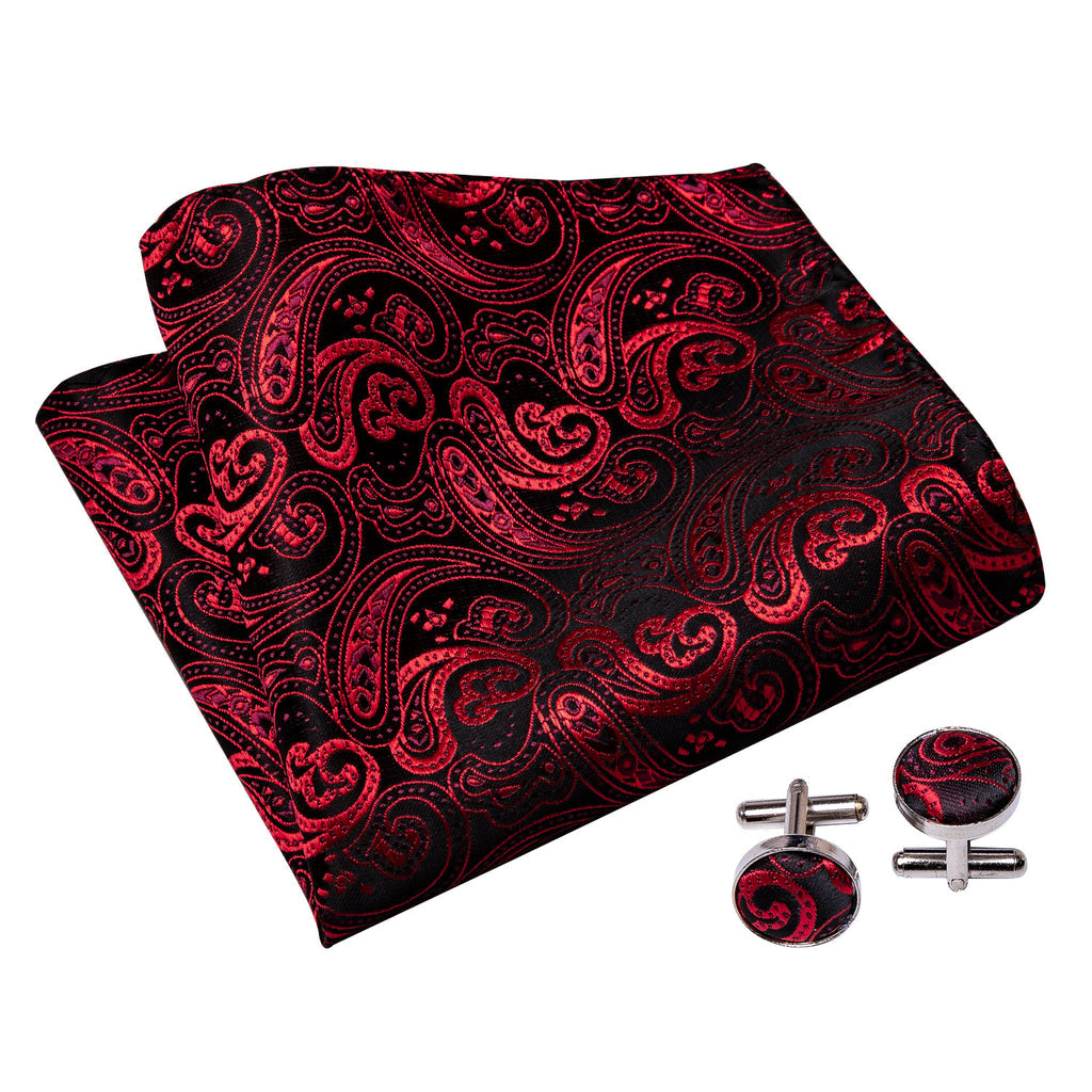 Red Paisley Ascot Set - GentCrest - View 6