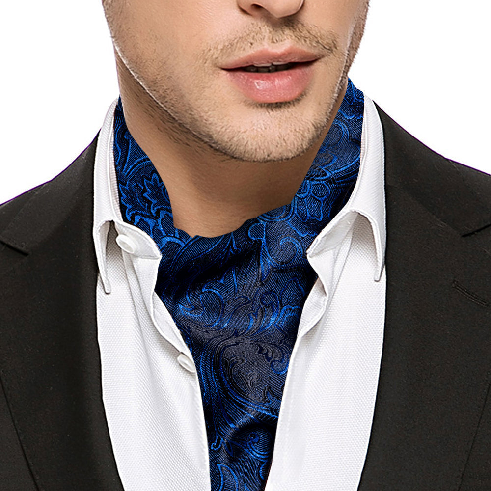 Blue Floral Ascot Set - GentCrest - View 3