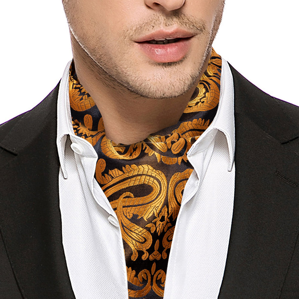 Golden Paisley Ascot Set - GentCrest - View 2