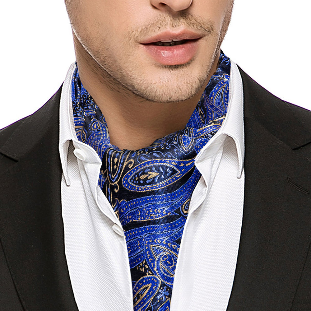 Blue Paisley Ascot Set - GentCrest - View 3