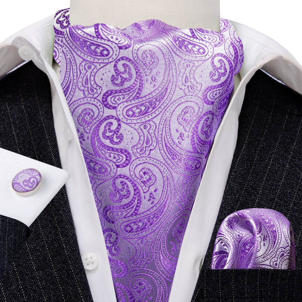 Purple Paisley Ascot Set - GentCrest - View 3
