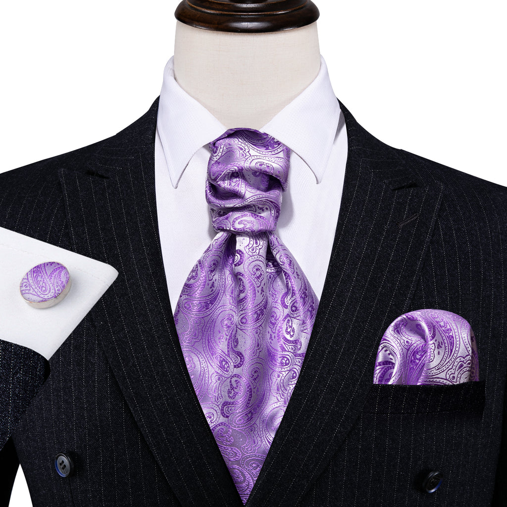 Purple Paisley Ascot Set - GentCrest - View 2