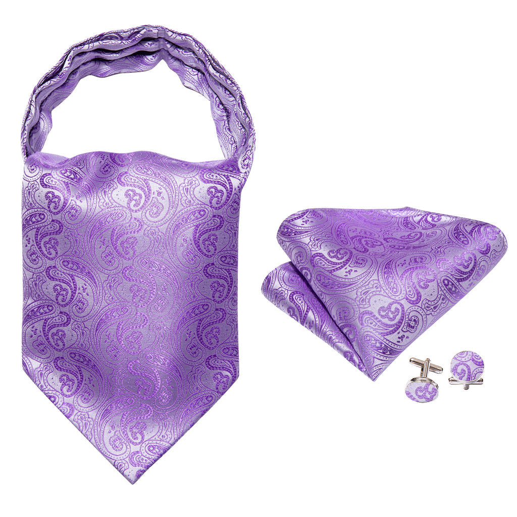 Purple Paisley Ascot Set - GentCrest - View 4