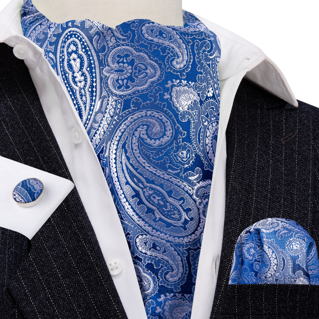 Blue Paisley Ascot Set - GentCrest - View 2