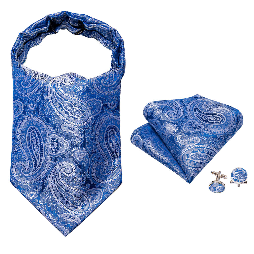 Blue Paisley Ascot Set - GentCrest - View 4