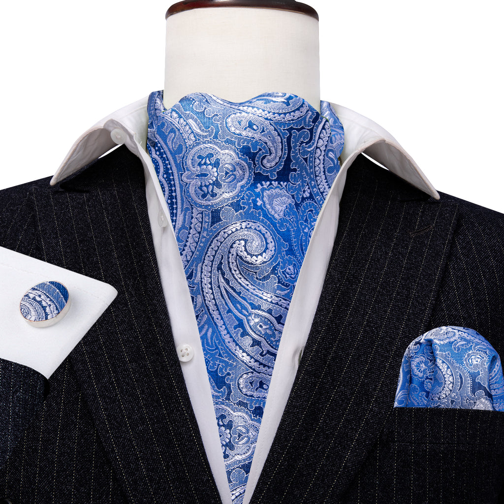 Blue Paisley Ascot Set - GentCrest - View 5