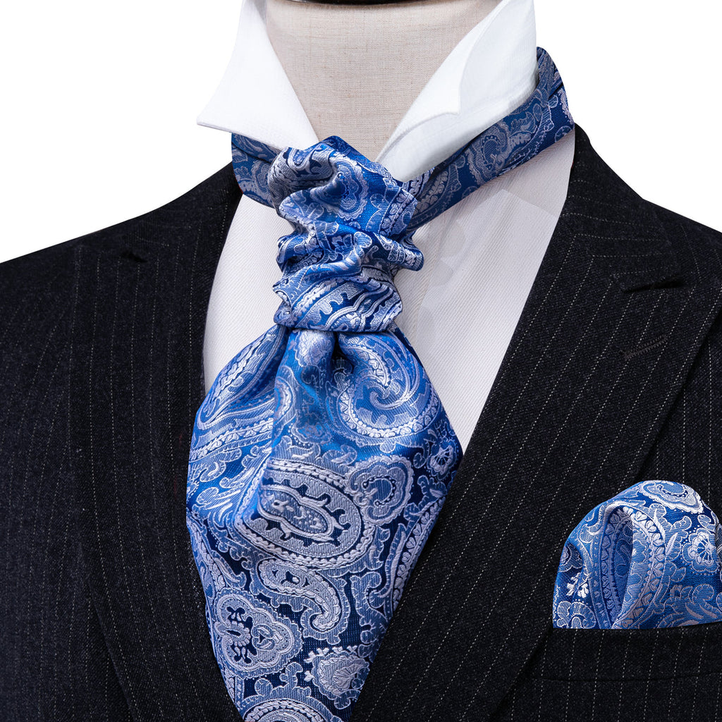 Blue Paisley Ascot Set - GentCrest