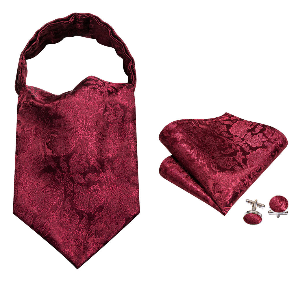 Red Paisley Ascot Set - GentCrest - View 6