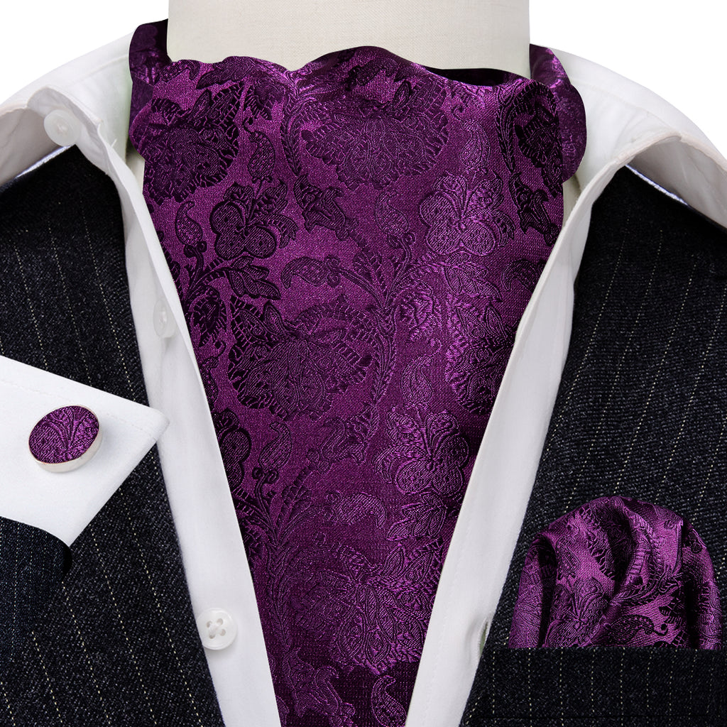 Purple Paisley Ascot Set - GentCrest - View 2