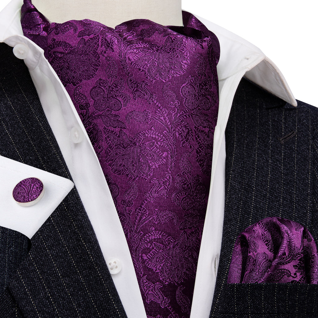 Purple Paisley Ascot Set - GentCrest - View 3