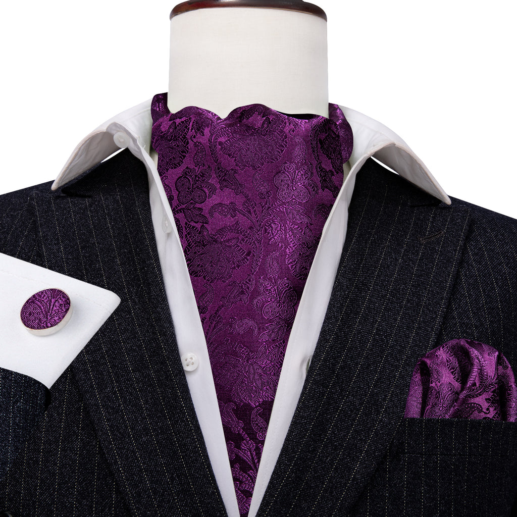 Purple Paisley Ascot Set - GentCrest - View 4