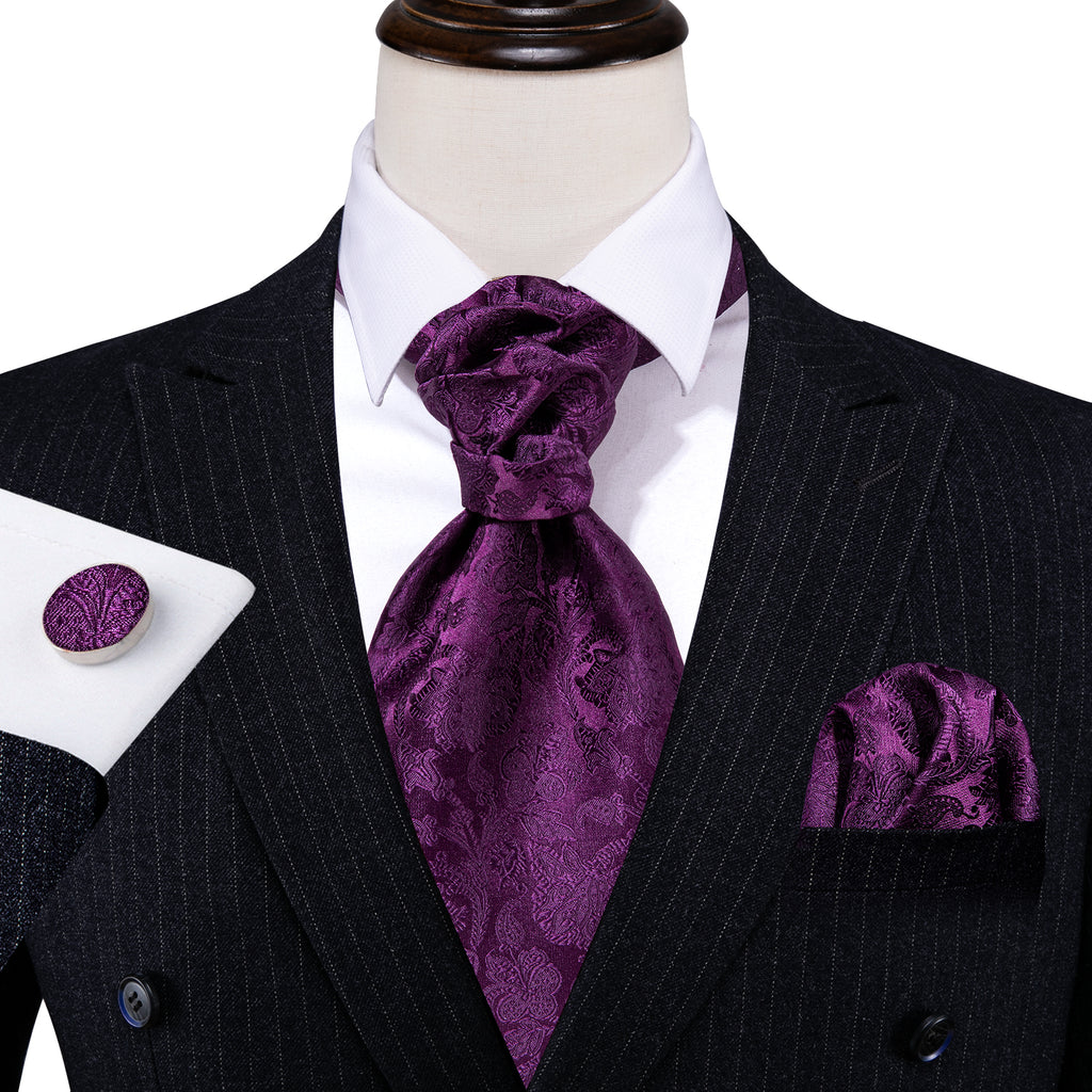 Purple Paisley Ascot Set - GentCrest - View 5