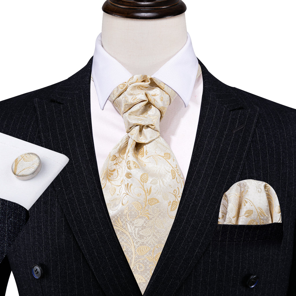 White Floral Ascot Set - GentCrest - View 5