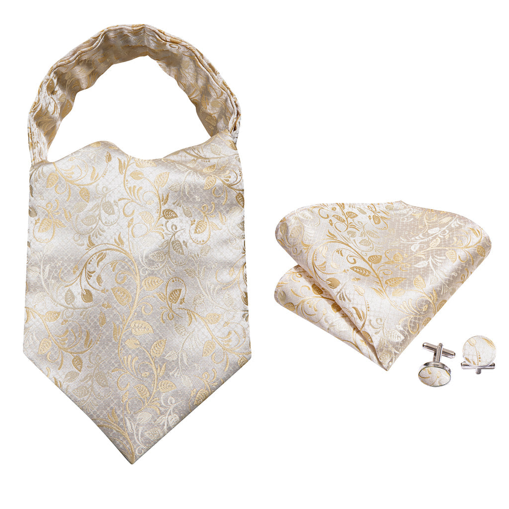 White Floral Ascot Set - GentCrest - View 6