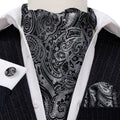 Black Gray Paisley Ascot Set - GentCrest