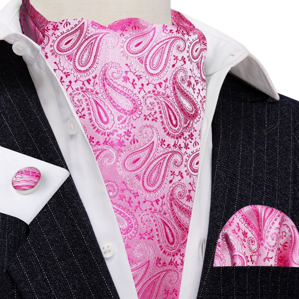 Pink Paisley Ascot Set - GentCrest - View 3