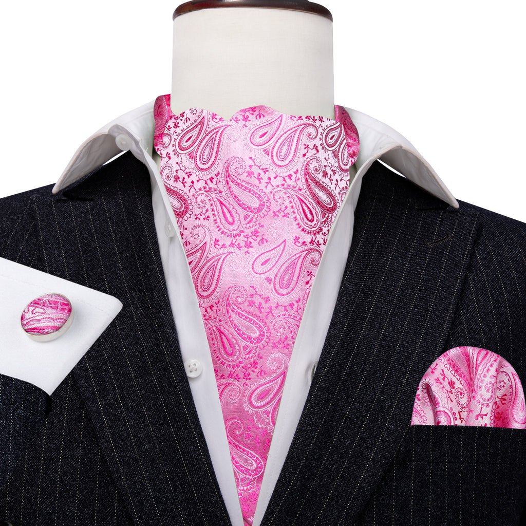Pink Paisley Ascot Set - GentCrest - View 4