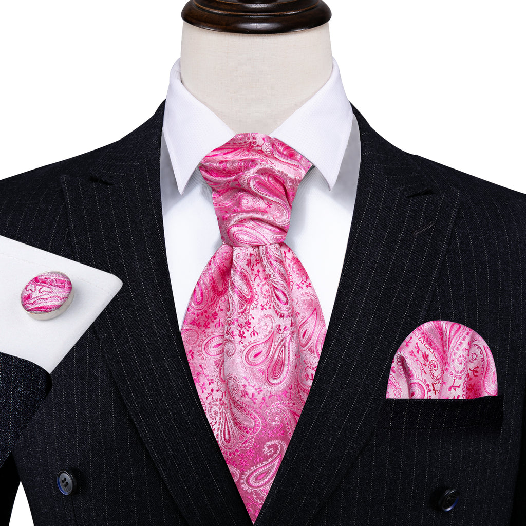 Pink Paisley Ascot Set - GentCrest - View 5