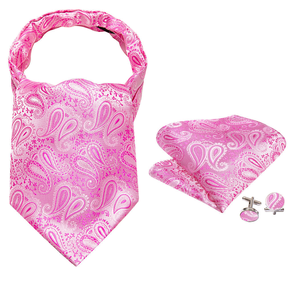 Pink Paisley Ascot Set - GentCrest - View 6