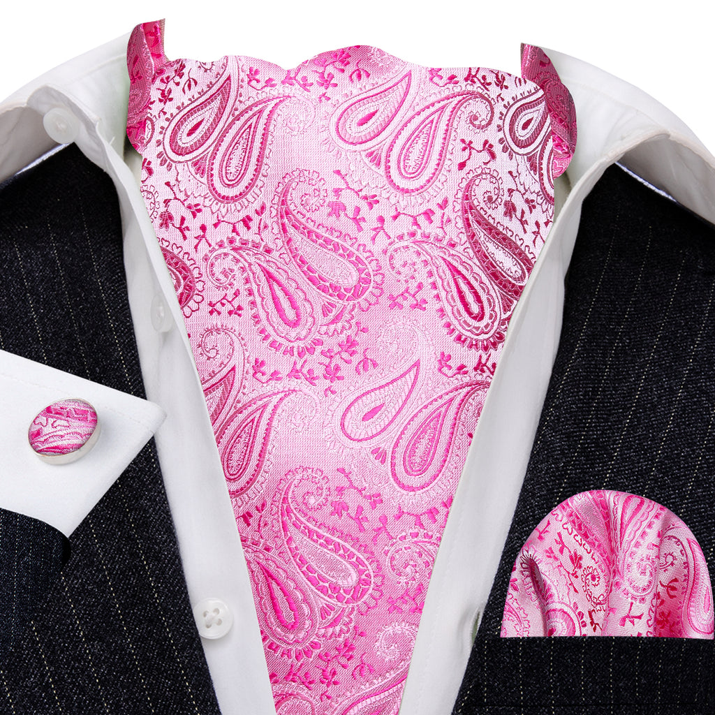 Pink Paisley Ascot Set - GentCrest - View 2