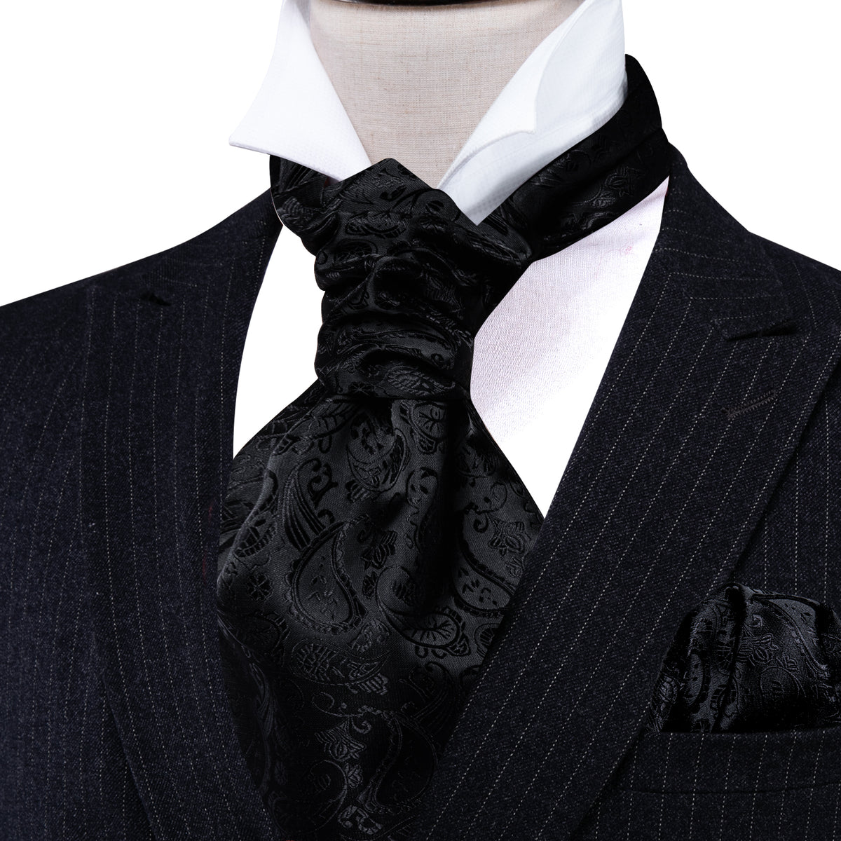 Black Paisley Ascot Set - GentCrest