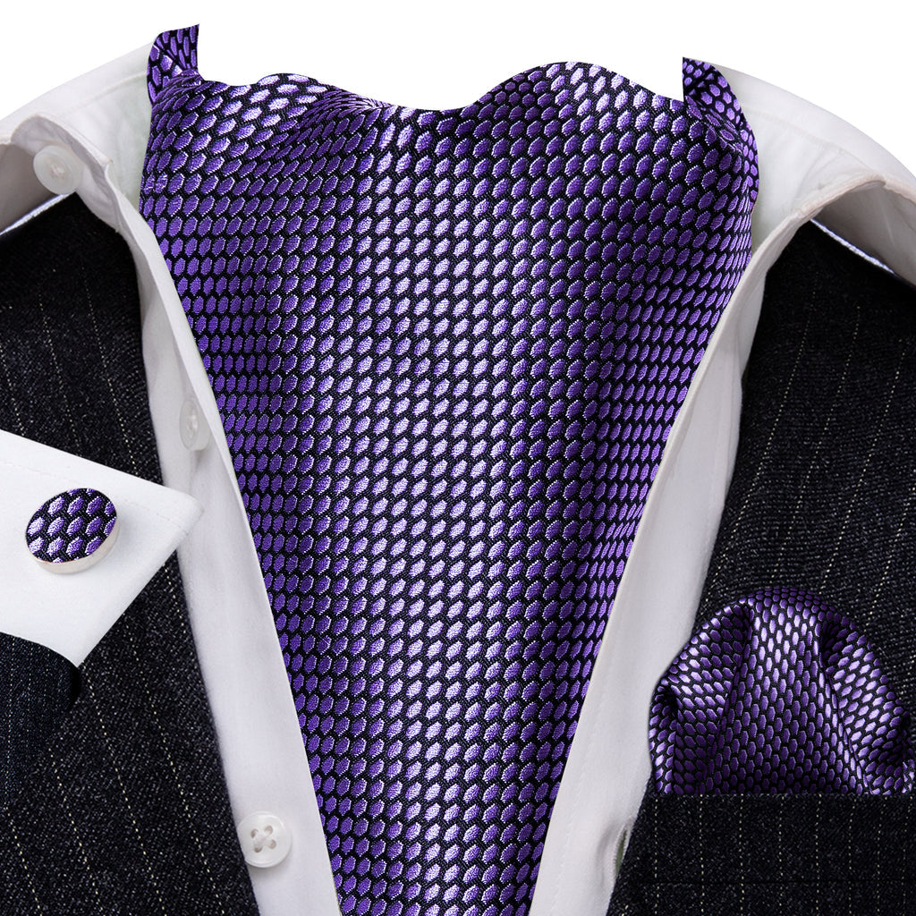 Purple Plaid Ascot Set - GentCrest - View 3
