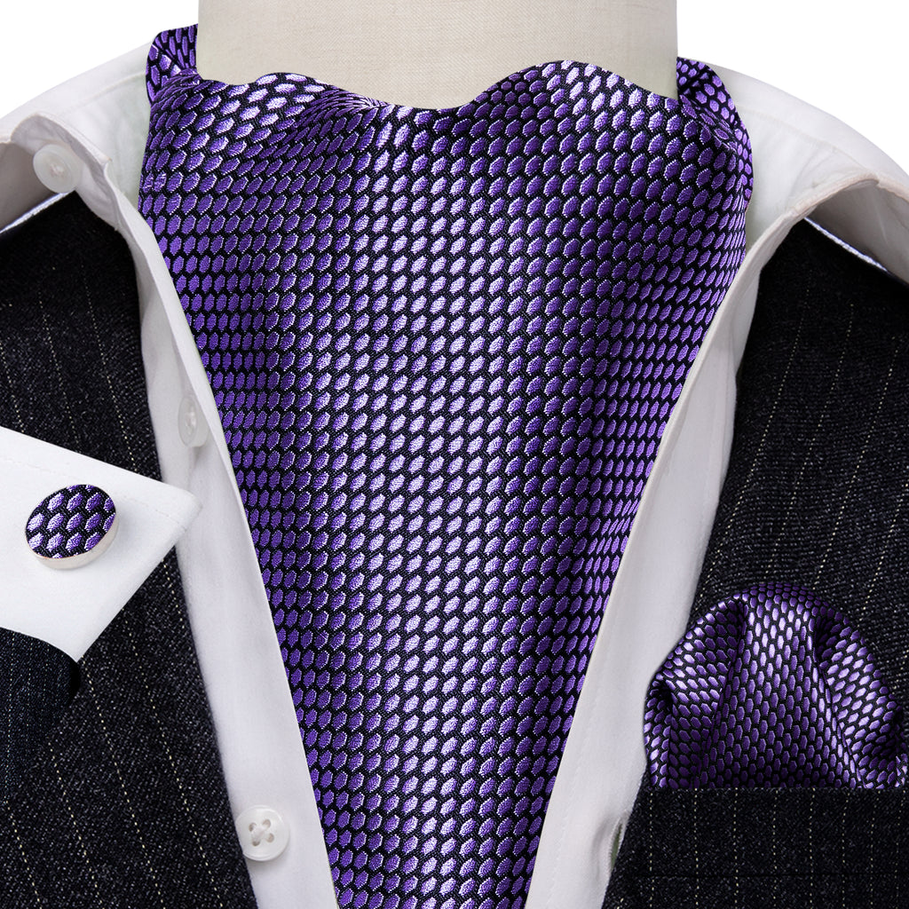 Purple Plaid Ascot Set - GentCrest - View 2