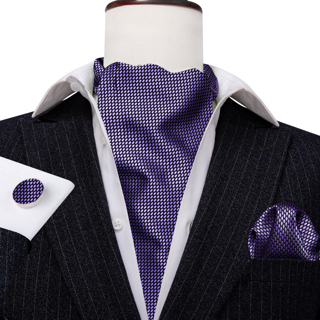 Purple Plaid Ascot Set - GentCrest - View 4