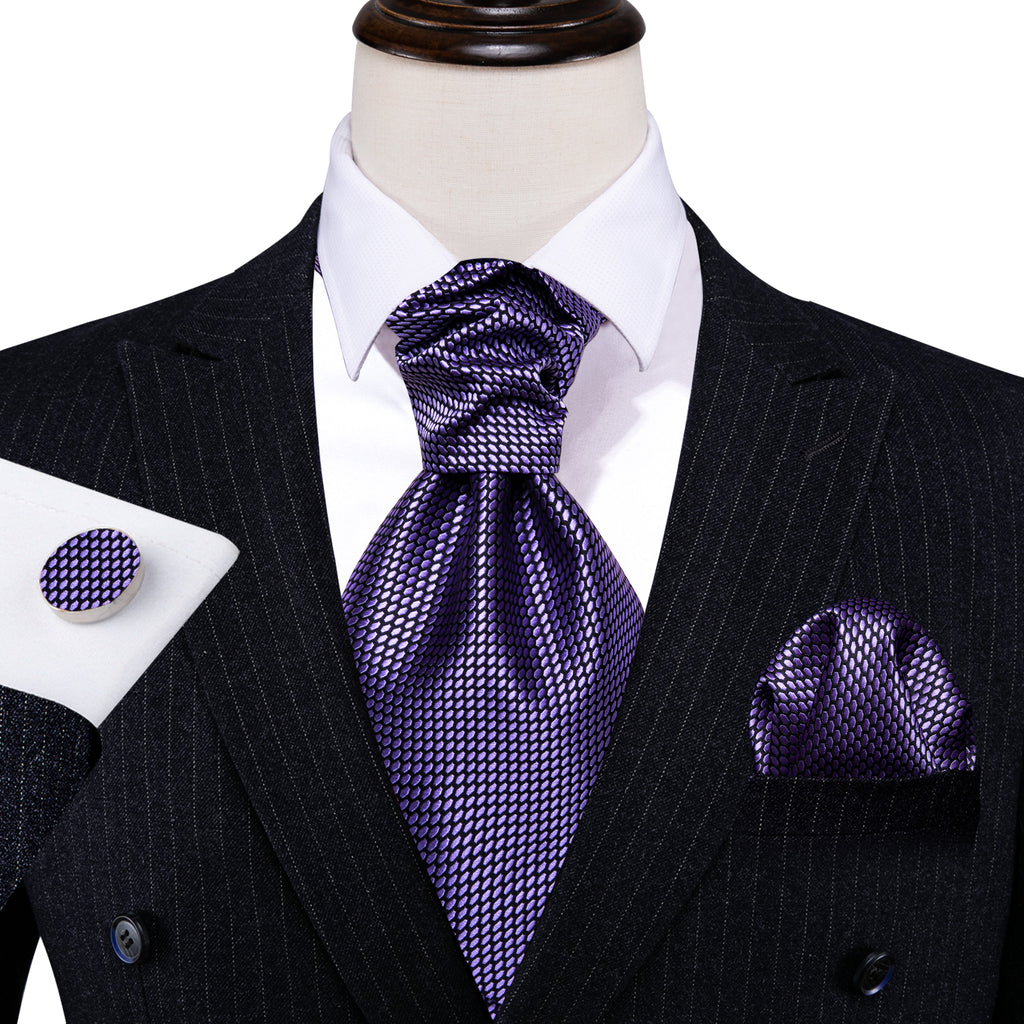 Purple Plaid Ascot Set - GentCrest - View 5