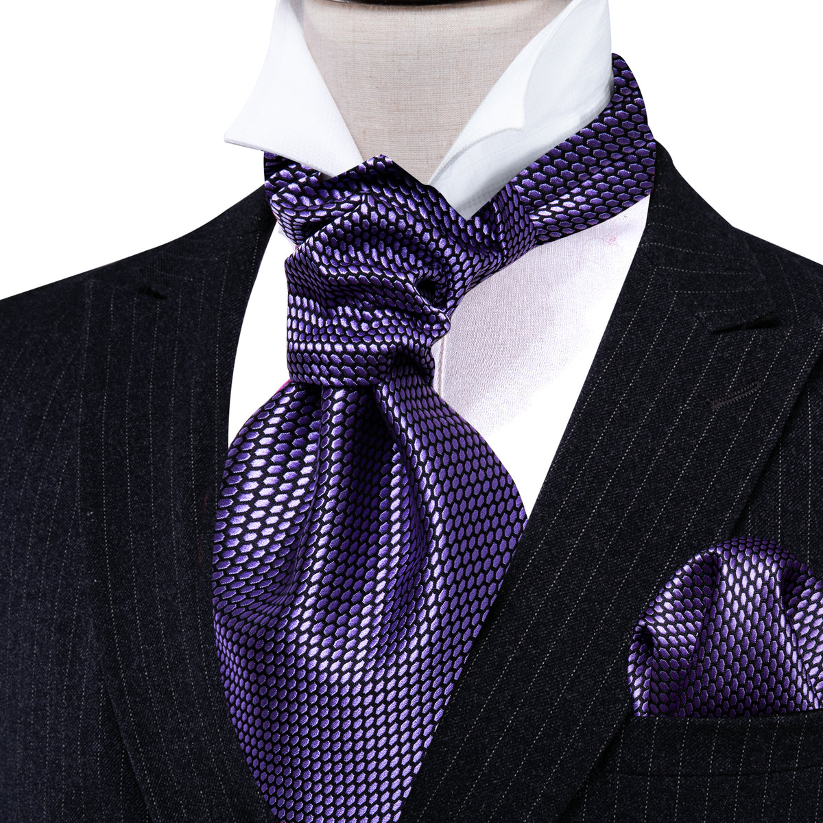 Purple Plaid Ascot Set - GentCrest