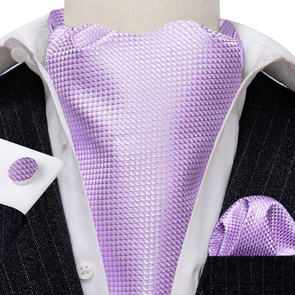 Purple Plaid Paisley Ascot Set - GentCrest - View 2
