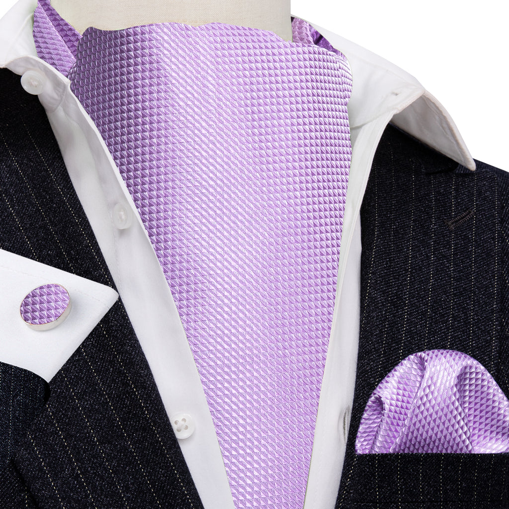 Purple Plaid Paisley Ascot Set - GentCrest - View 3