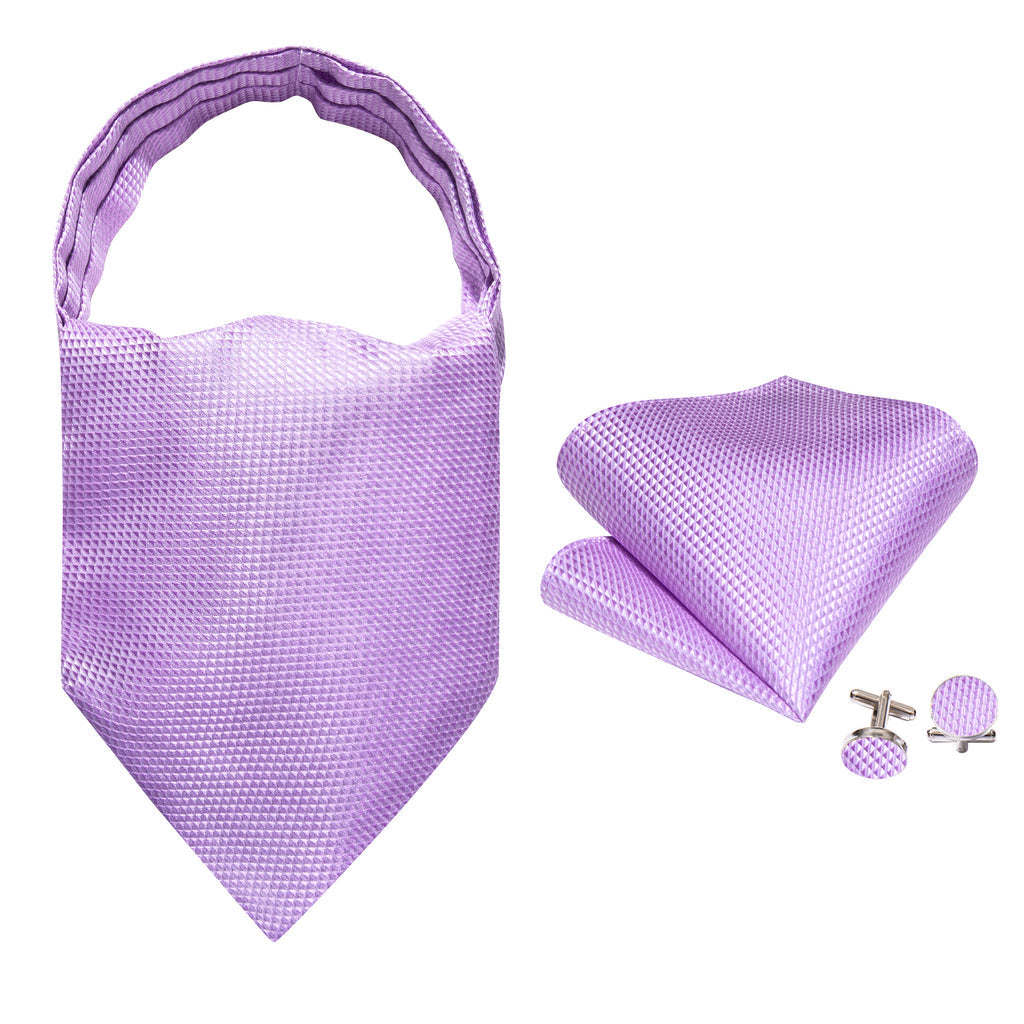 Purple Plaid Paisley Ascot Set - GentCrest - View 6