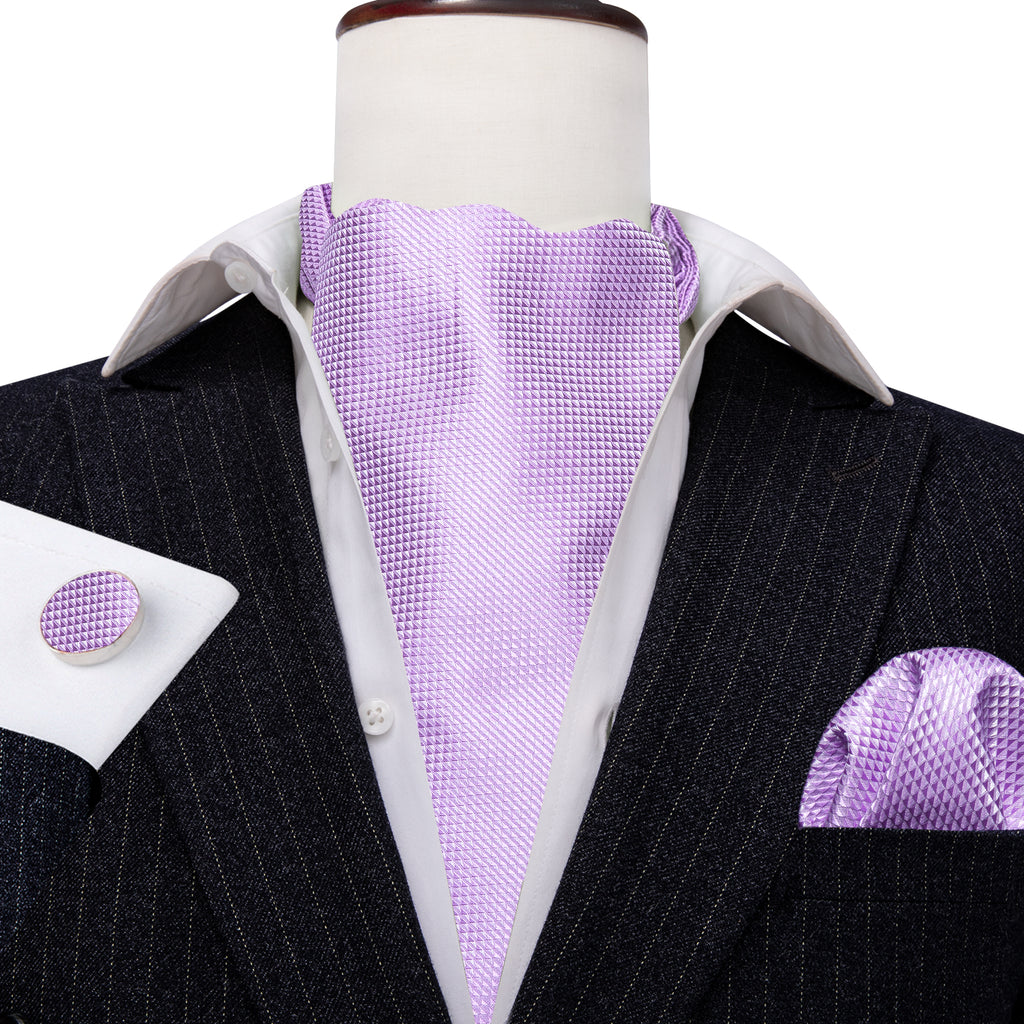Purple Plaid Paisley Ascot Set - GentCrest - View 4
