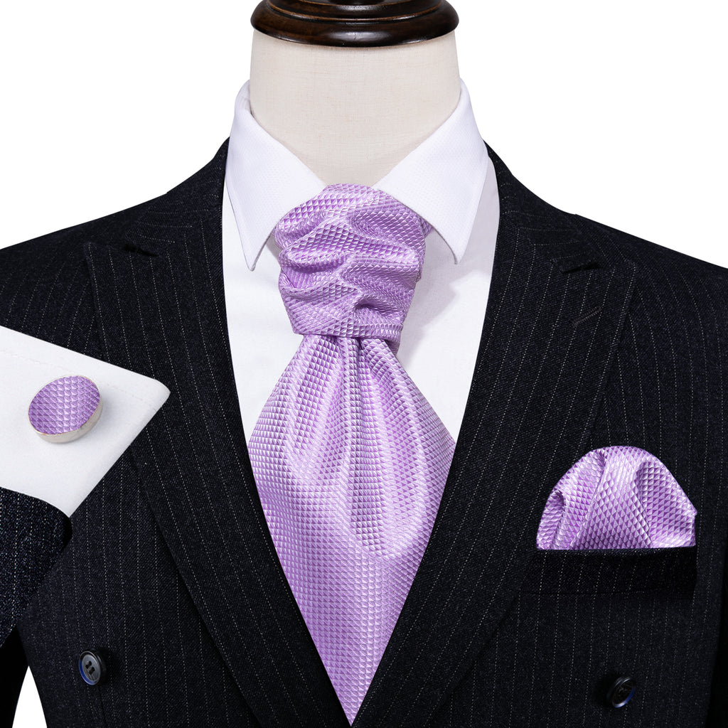 Purple Plaid Paisley Ascot Set - GentCrest - View 5
