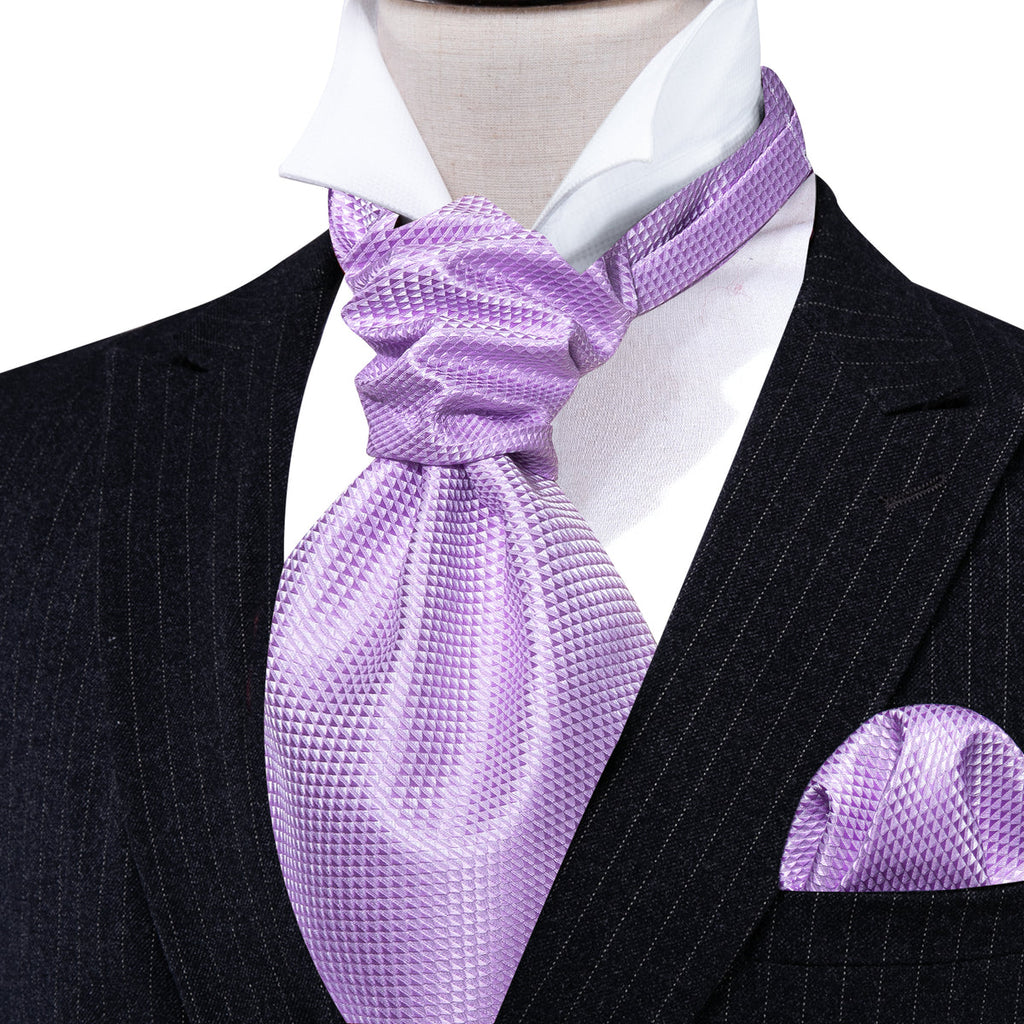 Purple Plaid Paisley Ascot Set - GentCrest