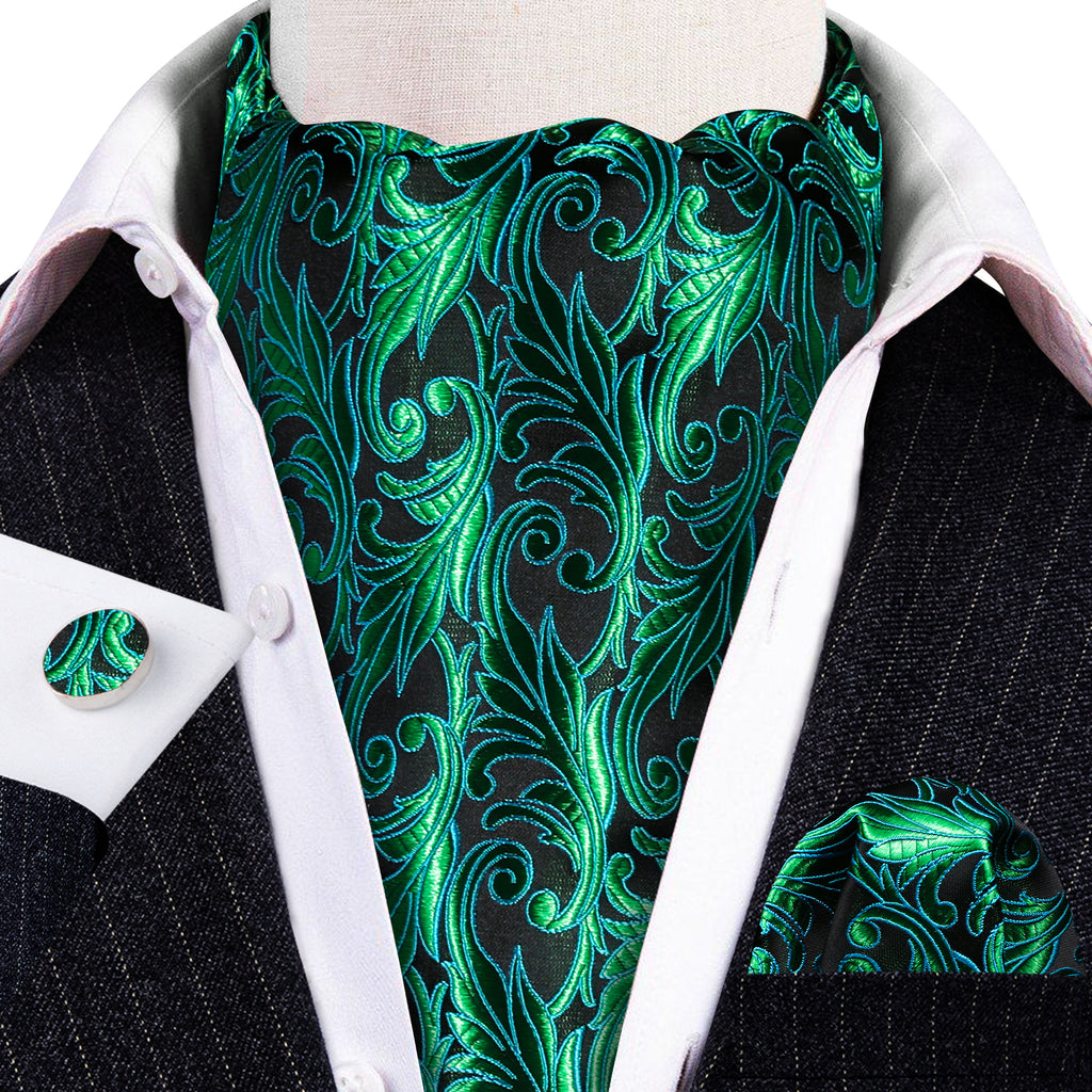 Green Paisley Ascot Set - GentCrest - View 2