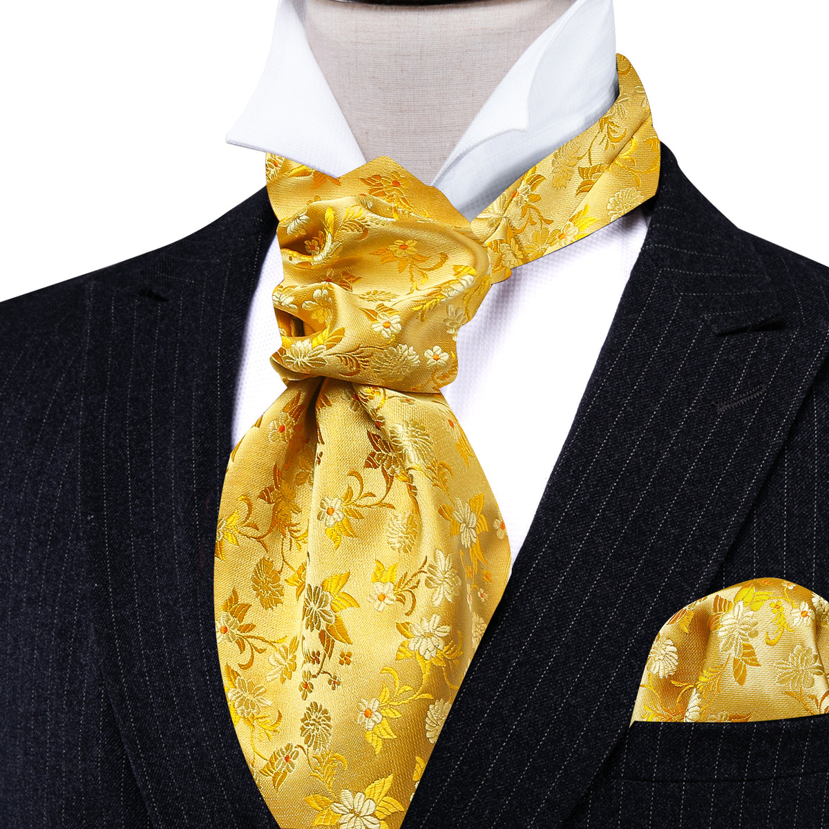 Yellow Floral Ascot Set - GentCrest