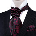 Black Maroon Paisley Ascot Set - GentCrest